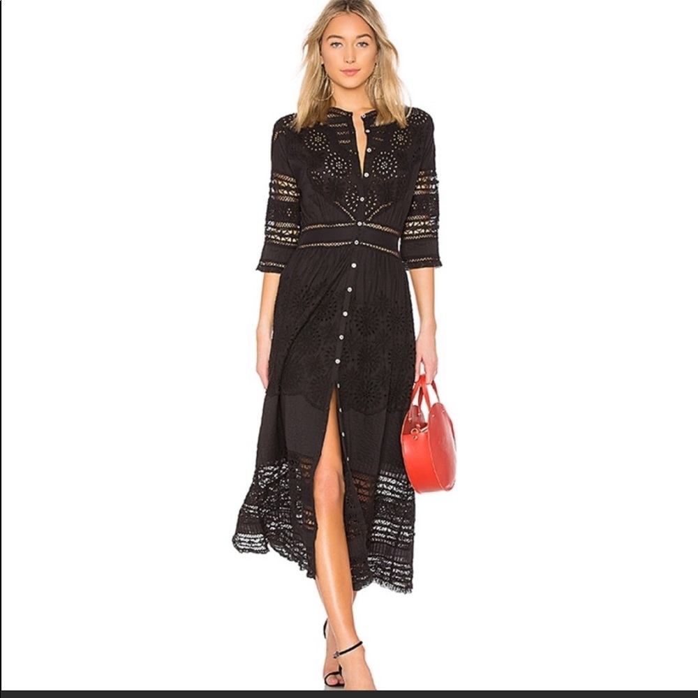 Love shack fancy black maxi dress